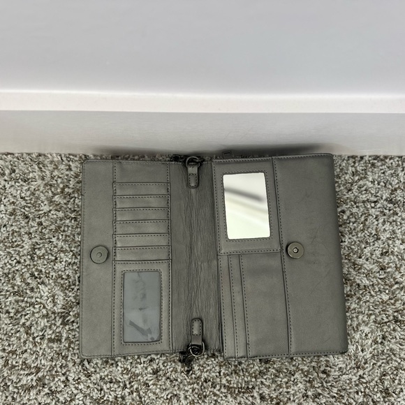 Gray Quilted Women's Crossbody Bag - Picture 2 of 3